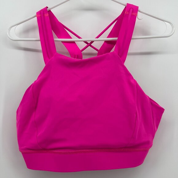 Lululemon Strong at Heart Bra Medium Support, C/D Cup BRIGHT Highlight Pink - Picture 1 of 7